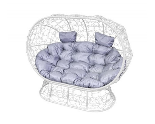 Диван с ротангом на подставке ''Лежебока'' Белый / Под заказ